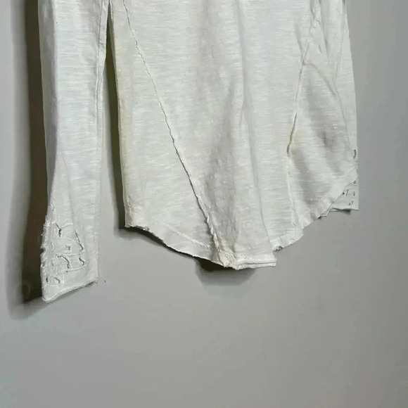 FREE PEOPLE Ivory 'Blue Luna' CutoutHenley Top - Picture 5 of 9